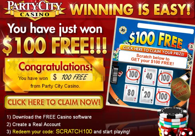 party city casino bonus code