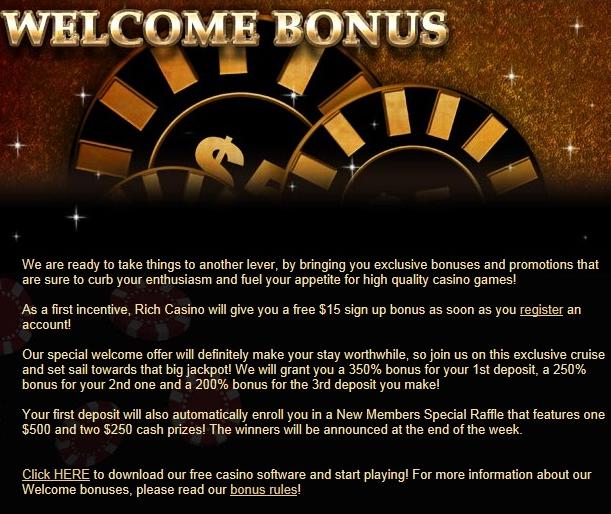 Rich Casino Bonuses