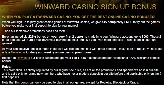 WinWard Casino Bonuses